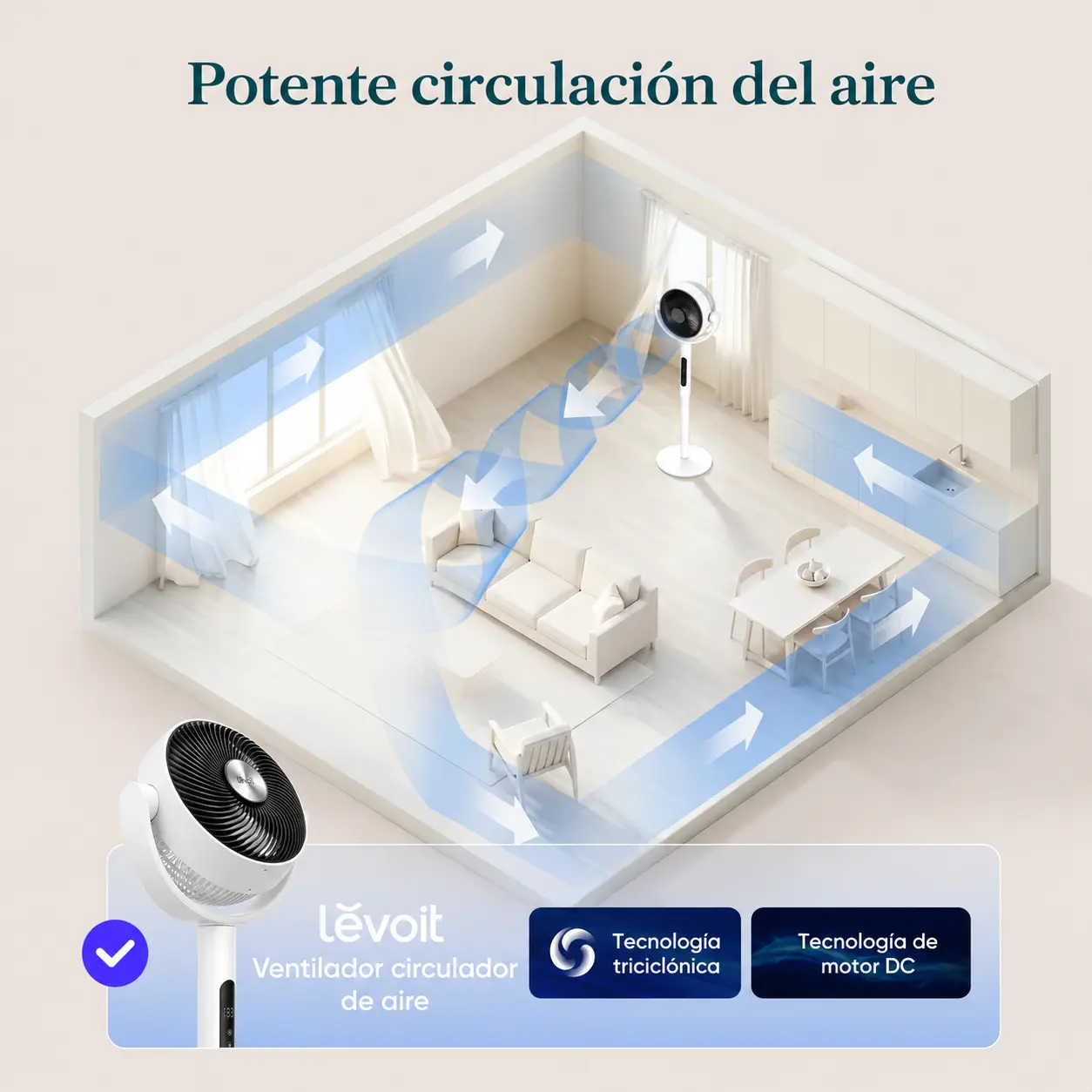 Levolt 2-en-1 — potente circulación del aire — imagen 8